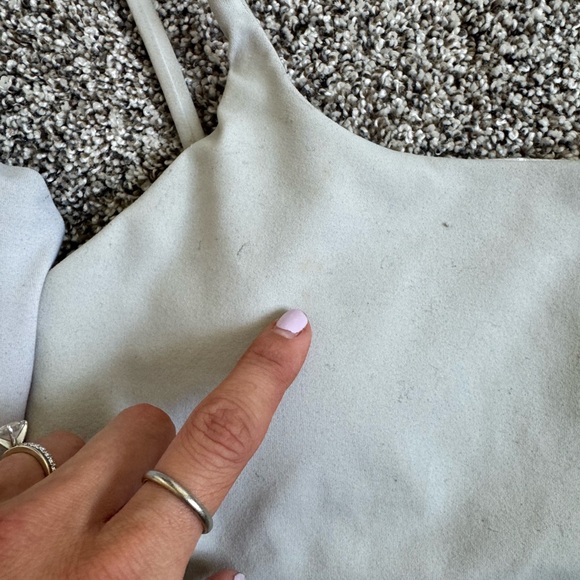 White built in bra Fitted Camisole Crop Tops set of 2 - Picture 7 of 8